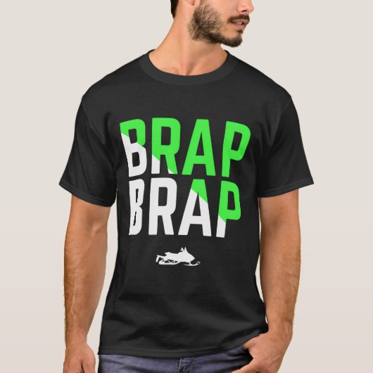 Brap Brap Snowmobile Hooded Green Edition T-Shirt (Vorderseite)