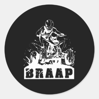 Brap Quad Racing Extreme Sports ATV Rider Geschenk Runder Aufkleber