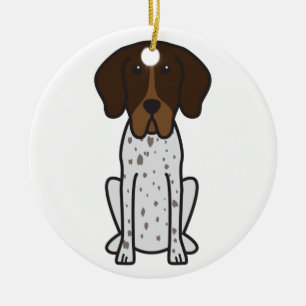 Braque Francais HundeCartoon Keramikornament