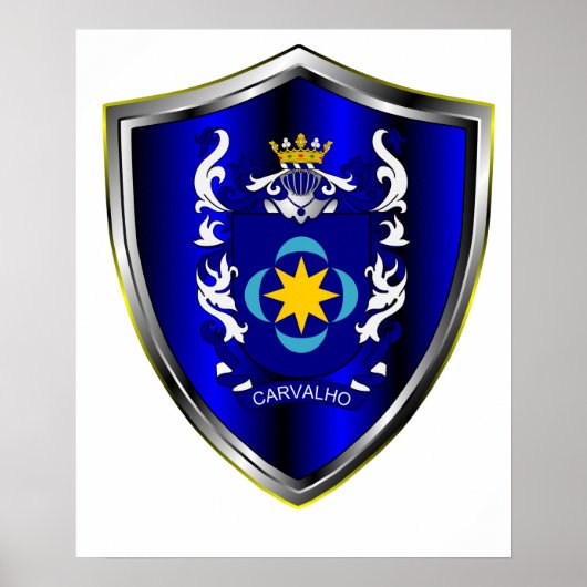 Brasão da família Carvalho em papel special. Poster (Vorne)
