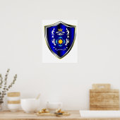 Brasão da família Carvalho em papel special. Poster (Küche)