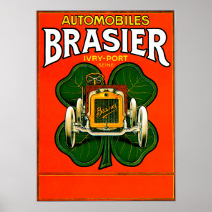 Brasier Motor Car ~ Vintage Automobile Ad Poster