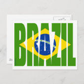 BRASIIL-Fahne Postkarte (Vorne/Hinten)