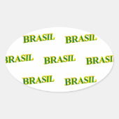 Brasil 3D Ovaler Aufkleber (Vorderseite)