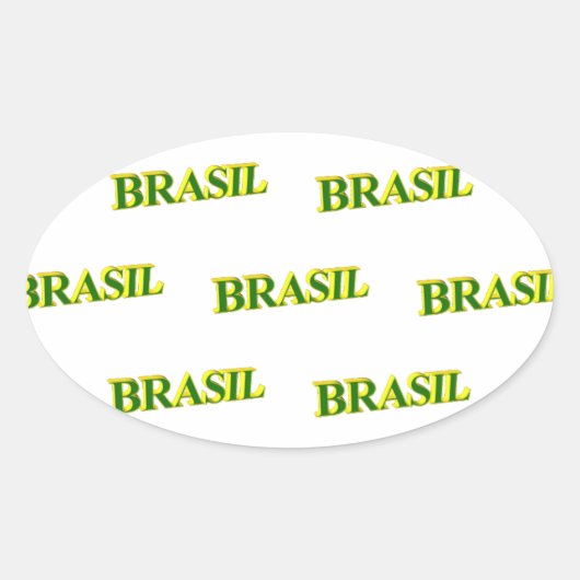 Brasil 3D Ovaler Aufkleber (Vorderseite)