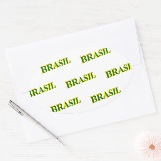 Brasil 3D Ovaler Aufkleber (Umschlag)