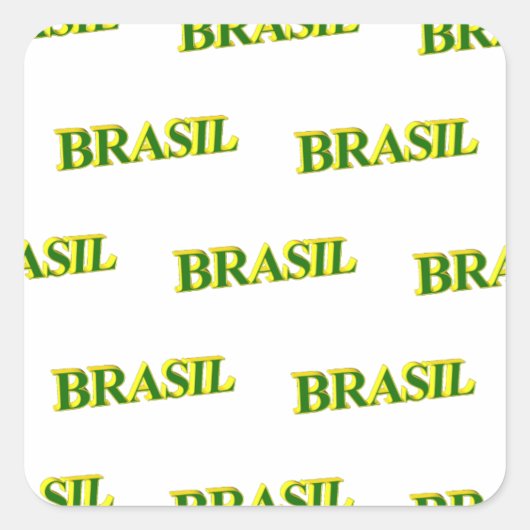 Brasil 3D Quadratischer Aufkleber (Vorderseite)