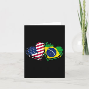 Brasil Amerikanische Flagge Herz Brasilianisch Ame Karte