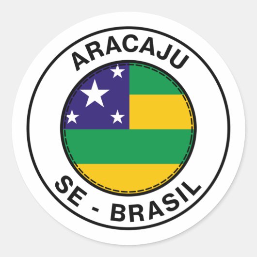 Brasil Aracaju Sergipe SE Bandeira Stamp Runder Aufkleber (Vorderseite)