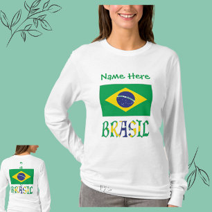 Brasil Bandeira do Brasil Grün Personalisiert  T-Shirt