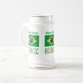 Brasil Bandera Brasil Personalisiert Bierglas (Vorderseite Links)