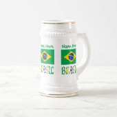 Brasil Bandera Brasil Personalisiert Bierglas (VorderseiteRechts)