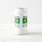 Brasil Bandera Brasil Personalisiert Bierglas (Vorderseite Links)