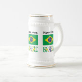 Brasil Bandera Brasil Personalisiert Bierglas (VorderseiteRechts)