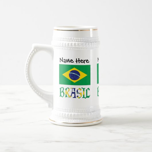 Brasil Bandera Brasil Personalisiert Bierglas (Links)
