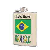 Brasil Bandera Brasil Personalisiert Flachmann (Links)