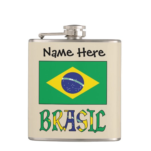 Brasil Bandera Brasil Personalisiert Flachmann (Vorderseite)