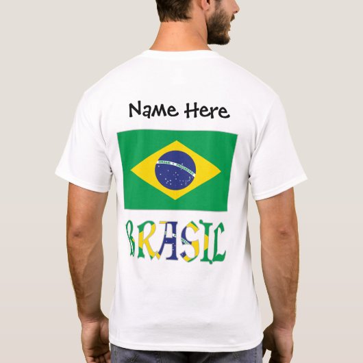 Brasil Bandera Brasil Personalisiert T-Shirt (Rückseite)