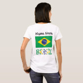 Brasil Bandera Brasil Personalisiert T-Shirt (Schwarz voll)