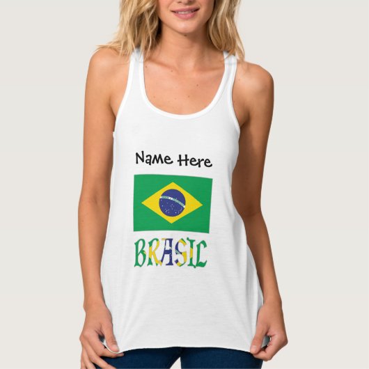 Brasil Bandera Brasil Personalisiert Tank Top (Vorderseite)