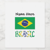 Brasil Bandera Brasil Personalisiert Weinetikett (Einzelnes Label)