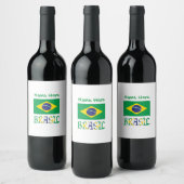 Brasil Bandera Brasil Personalisiert Weinetikett (Flaschen)