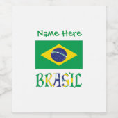 Brasil Bandera Brasil Personalisiert Weinetikett (Einzelnes Label)