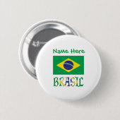 Brasil Bandera do Brasil Green Personalisiert Button (Vorne & Hinten)