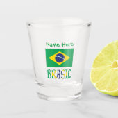 Brasil Bandera do Brasil Green Personalisiert Schnapsglas (Vorderseite)