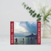 Brasil Beach Futbol Postkarte (Stehend Vorderseite)