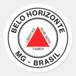 Brasil Belo Horizonte Minas Gerais MG Bandeira Runder Aufkleber