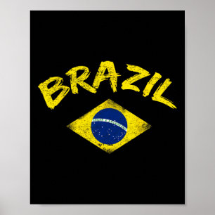 Brasil Brasilianische Nationalflagge Fußballtrikot Poster