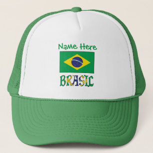 Brasil Brasilien-Flagge Grün Personalisiert  Truckerkappe