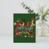 Brasil Brasilien Tropische Regenwaldvögel Kunst Postkarte (Stehend Vorderseite)
