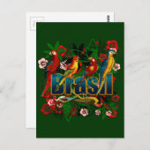 Brasil Brasilien Tropische Regenwaldvögel Kunst Postkarte (Vorne/Hinten)