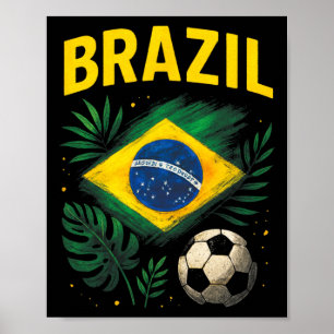 Brasil Brasilische Flagge Brasil Fußball Poster