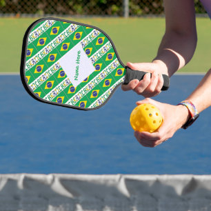 Brasil Brasilische Flagge gekachelt Grüne Personal Pickleball Schläger