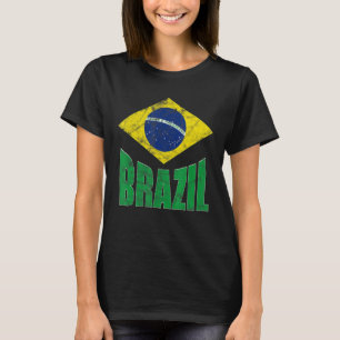 Brasil Brazil Fan Retro Vintage Flagge T-Shirt