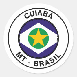 Brasil Cuiaba Mato Grosso Bandeira Briefmarke Runder Aufkleber