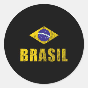 Brasil Design Brasilianische Bekleidung Kleidung O Runder Aufkleber