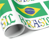 Brasil e Verde e Amarela Geschenkpapier (Rolleneckpunkt)