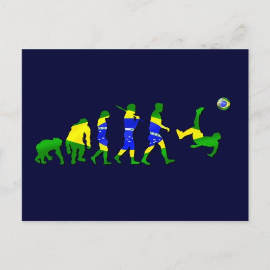 Brasil Evolution von Fußball futebol Geschenken Postkarte (Vorderseite)