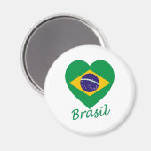Brasil Flag Herz Magnet (Vorderseite/Rückseite)
