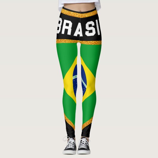 Brasil Flag Leggings (Vorderseite)