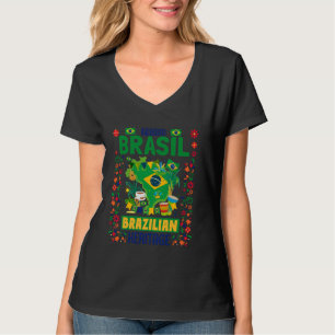 Brasil Flag Outfit Idea für Kinder Brasilien und B T-Shirt