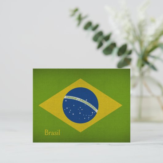 Brasil Flag Postkarte (Stehend Vorderseite)