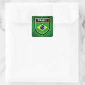 Brasil Flag Quadratischer Aufkleber (Tasche)