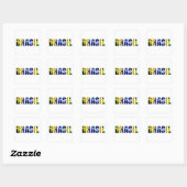 Brasil Flag Quadratischer Aufkleber (Blatt)