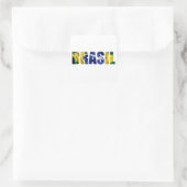 Brasil Flag Quadratischer Aufkleber (Tasche)