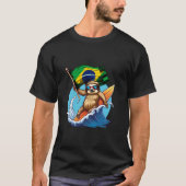 Brasil Flag Sloth Surfing Brazilian Pride Brasilia T-Shirt (Vorderseite)